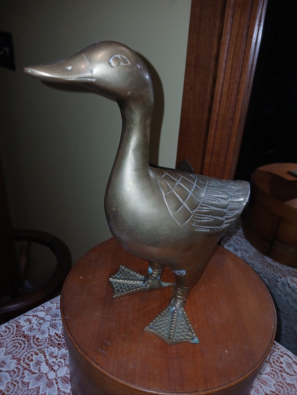 Vintage Brass Duck Decoy Figurine